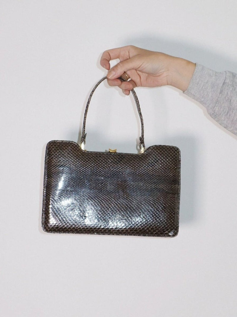 Brown snakeskin handbag - WILDE