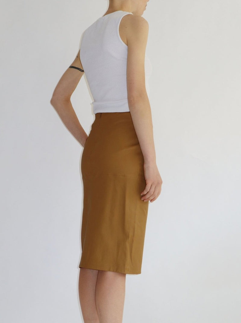 By Malene Birger caramel leather skirt - WILDE