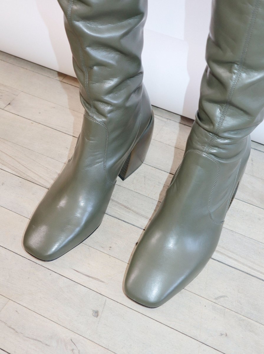 By Malene Birger green leather boots - WILDE