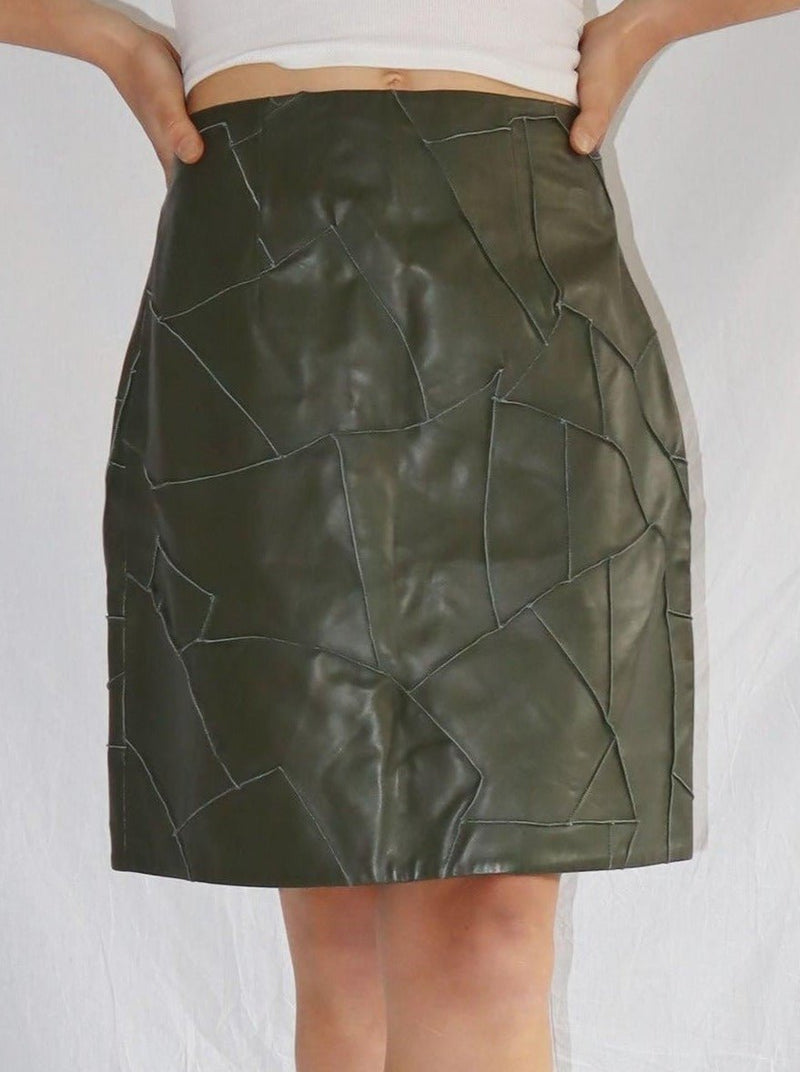 By Malene Birger green leather skirt - WILDE