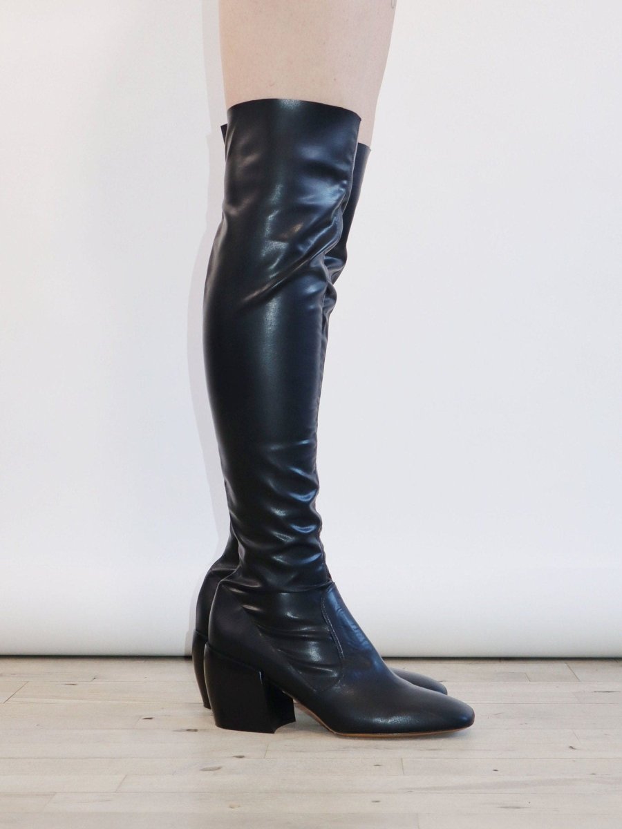 By Malene Birger long black leather boots - WILDE