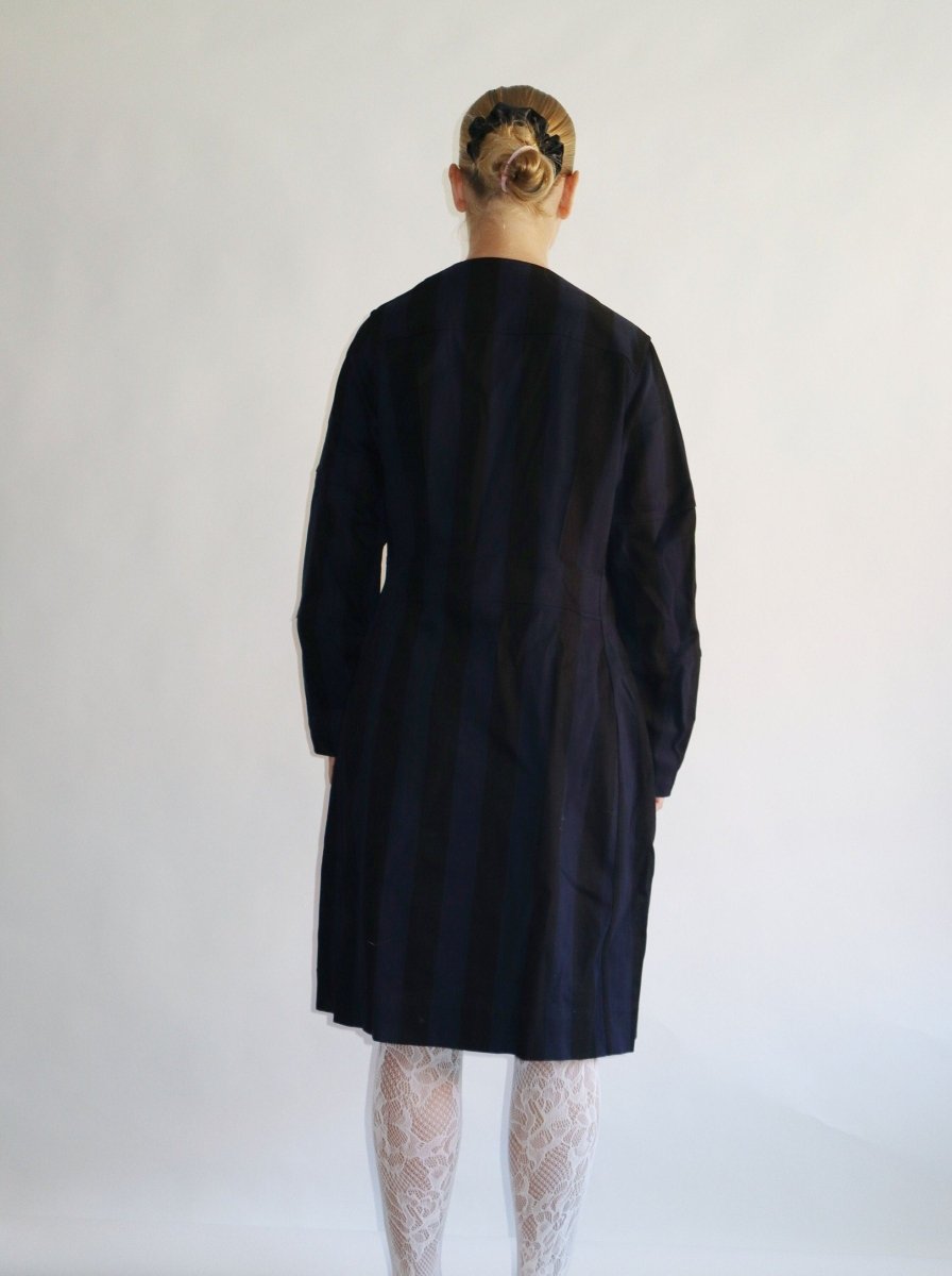 By Malene Birger long striped black coat - WILDE