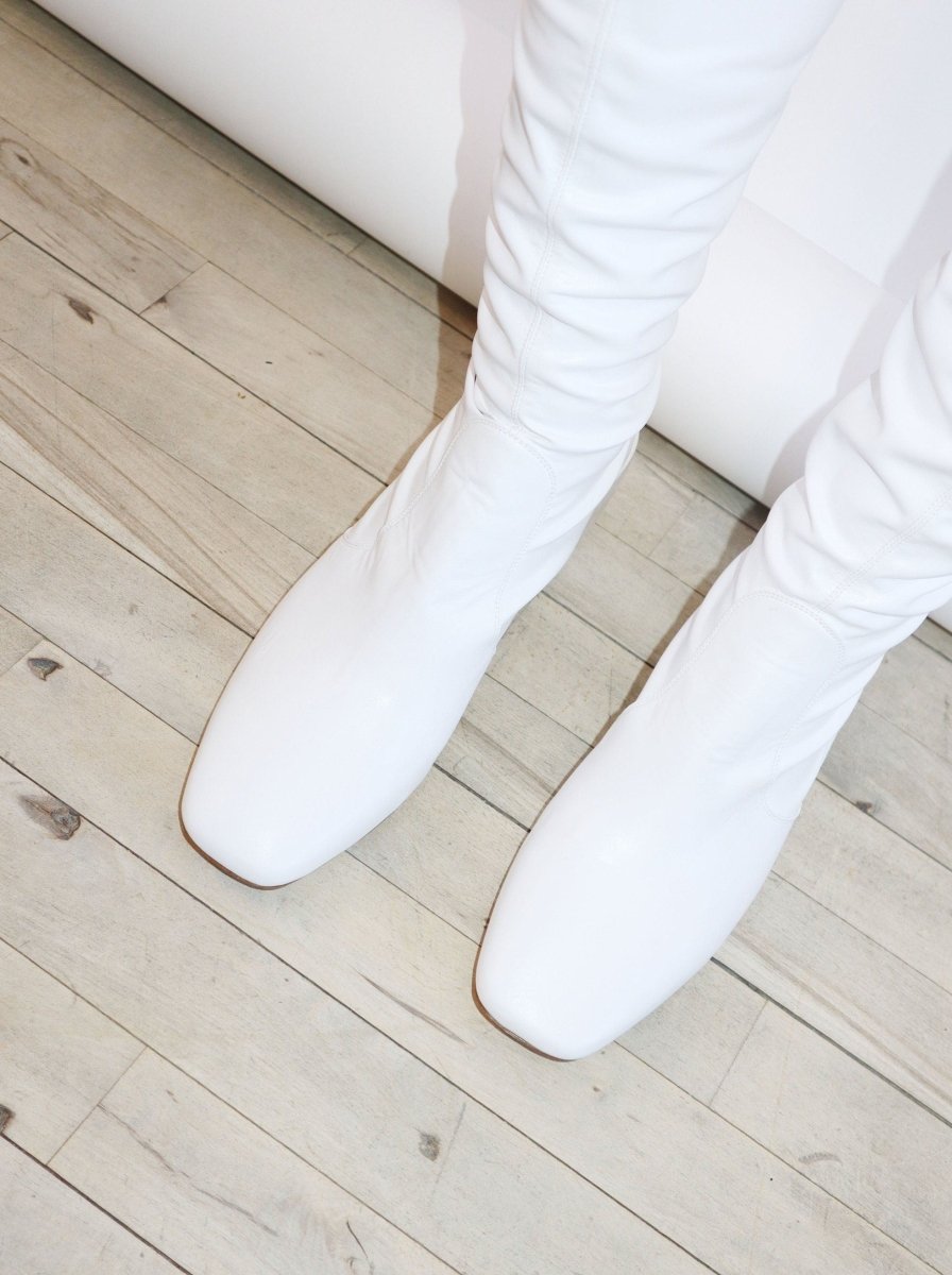 By Malene Birger long white leather boots - WILDE