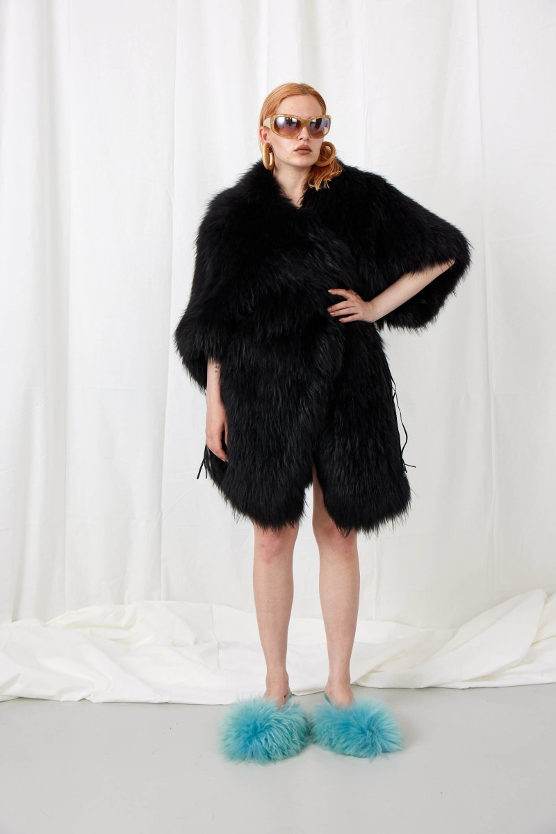 By Malene Birger Salon black fur coat - WILDE