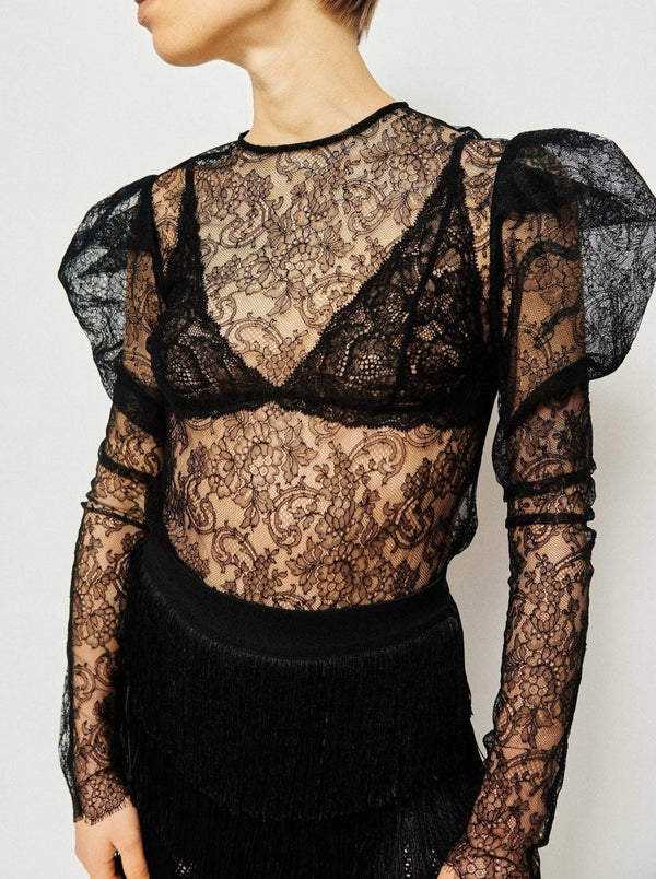 By Malene Birger Salon black lace blouse - WILDE