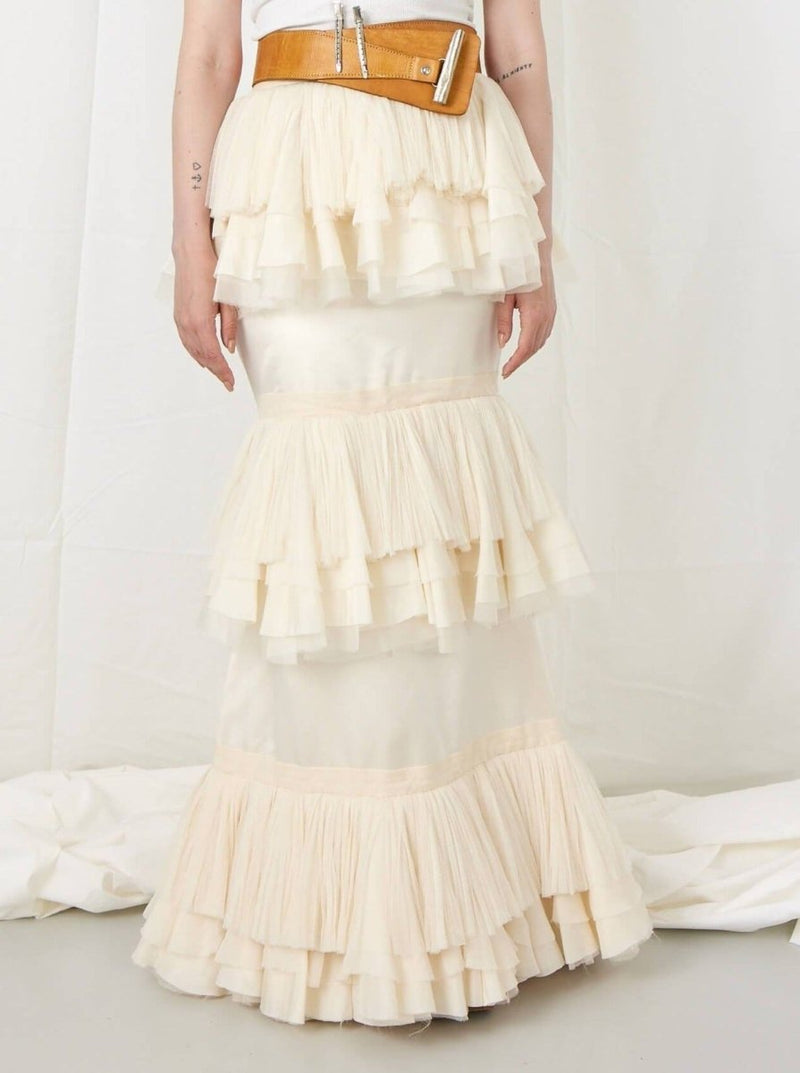 By Malene Birger Salon silk ruffle skirt - WILDE