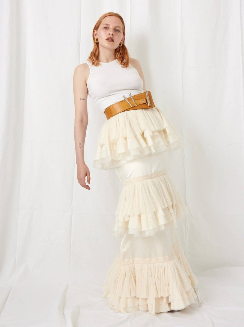 By Malene Birger Salon silk ruffle skirt - WILDE