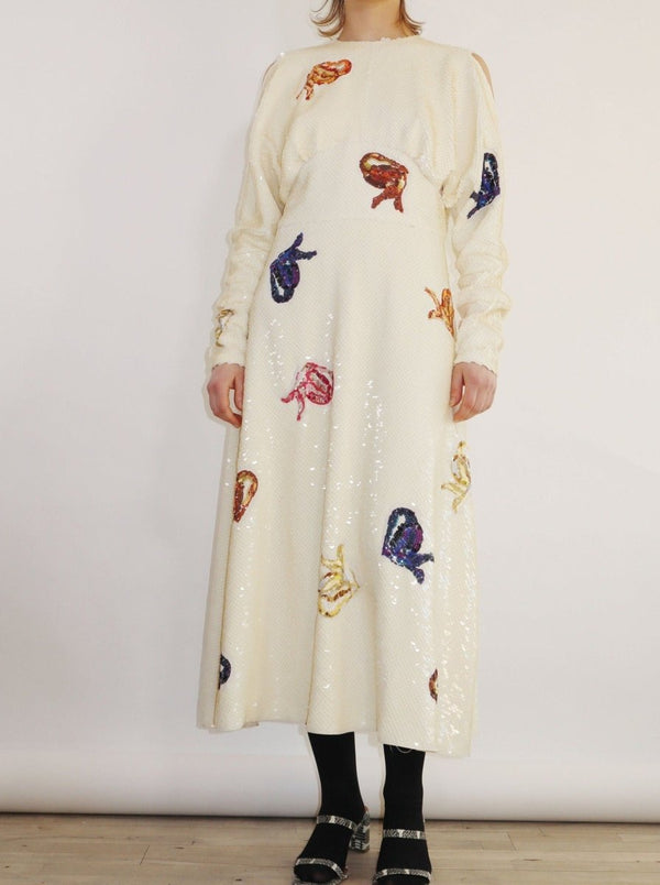 By Malene Birger white seashell sequin dress - WILDE