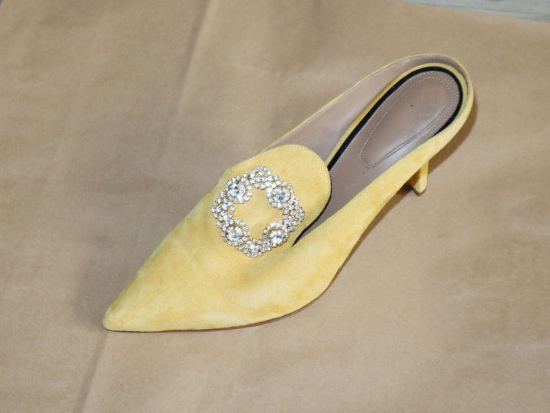 By Malene Birger yellow suede diamante heels - WILDE
