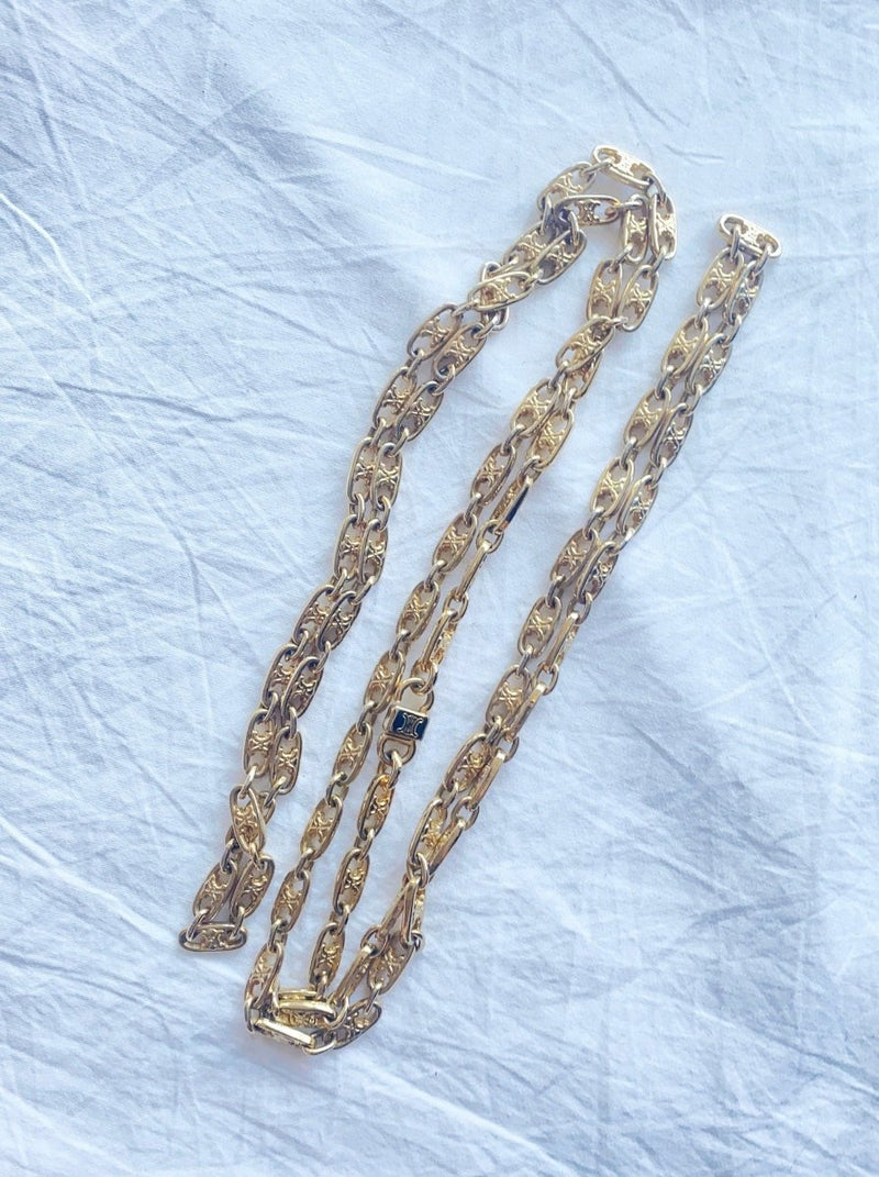 Celine gold long chain necklace - WILDE