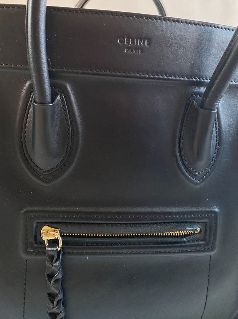 Celine phantom luggage bag black leather medium - WILDE
