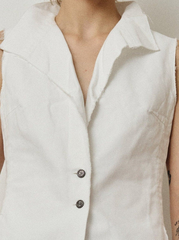 Chanel white minimalist blouse - WILDE