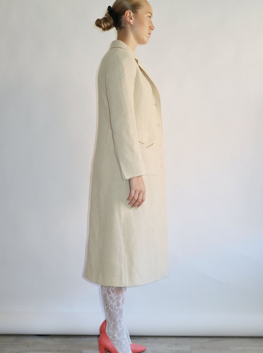 Cream long wool coat - WILDE