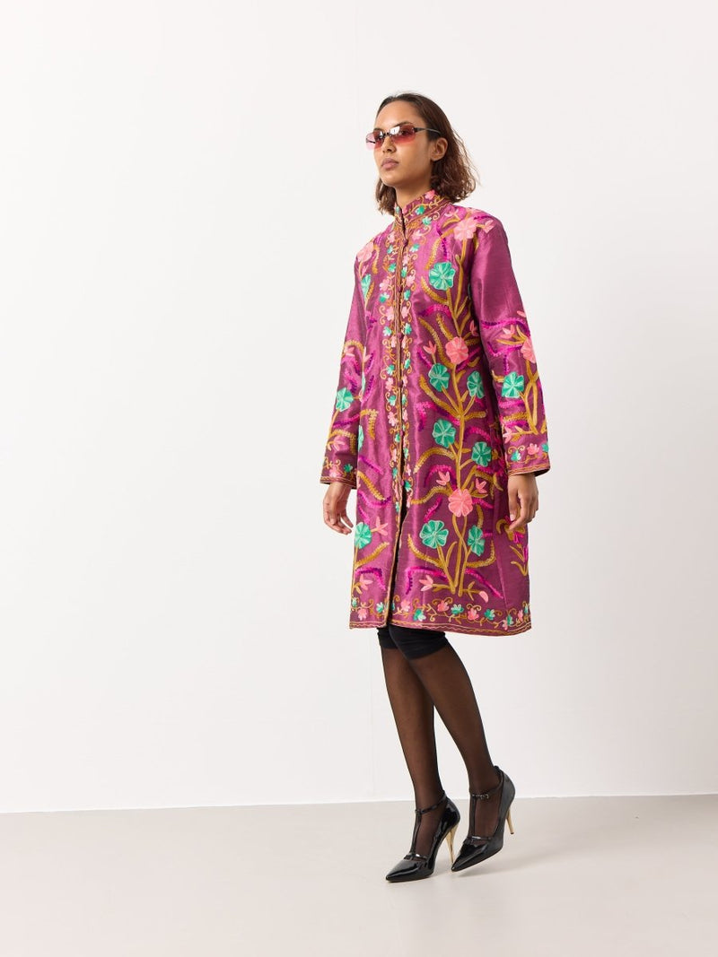 Embroidered silk floral jacket - WILDE