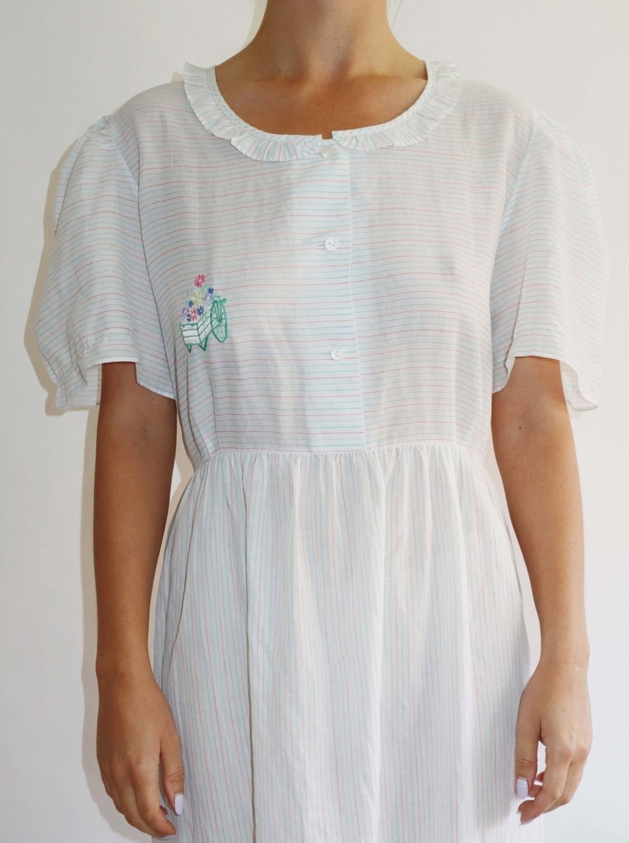 Embroidered stripe dress - WILDE