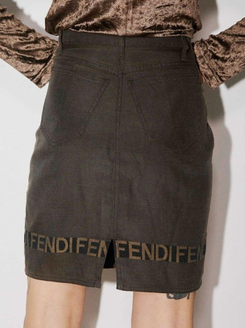 Fendi Zucca denim skirt - WILDE