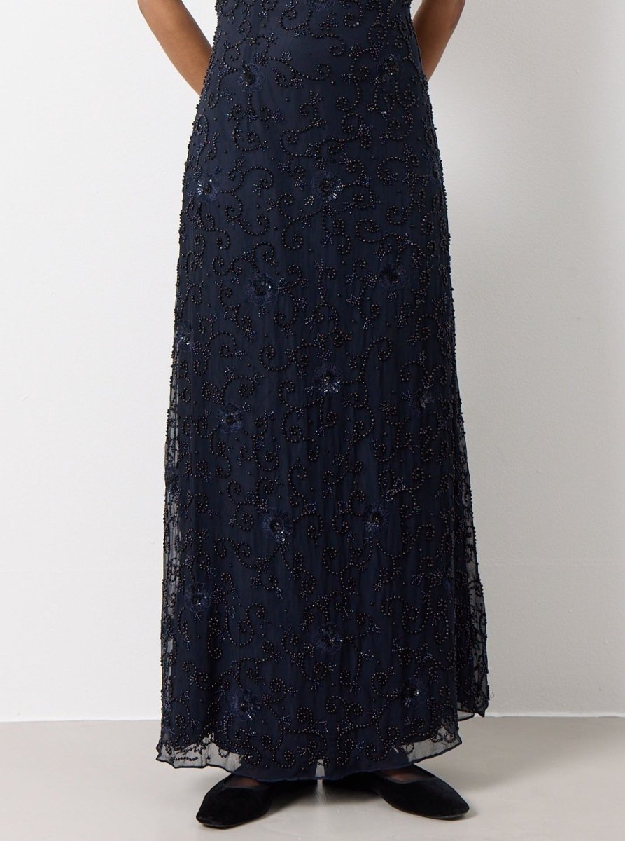 Floral beaded long dress - WILDE