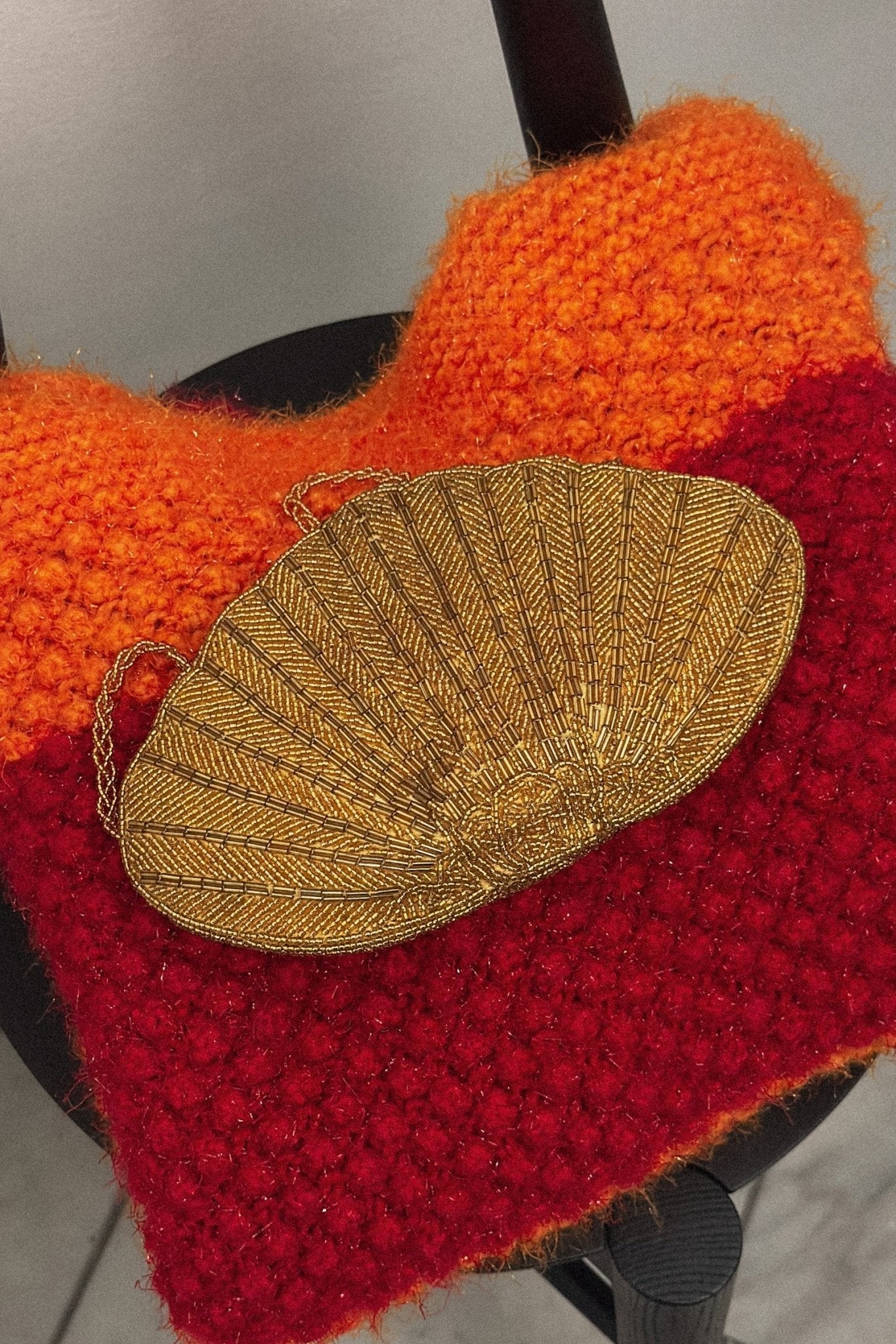 Gold Beaded Seashell Evening Bag - WILDE