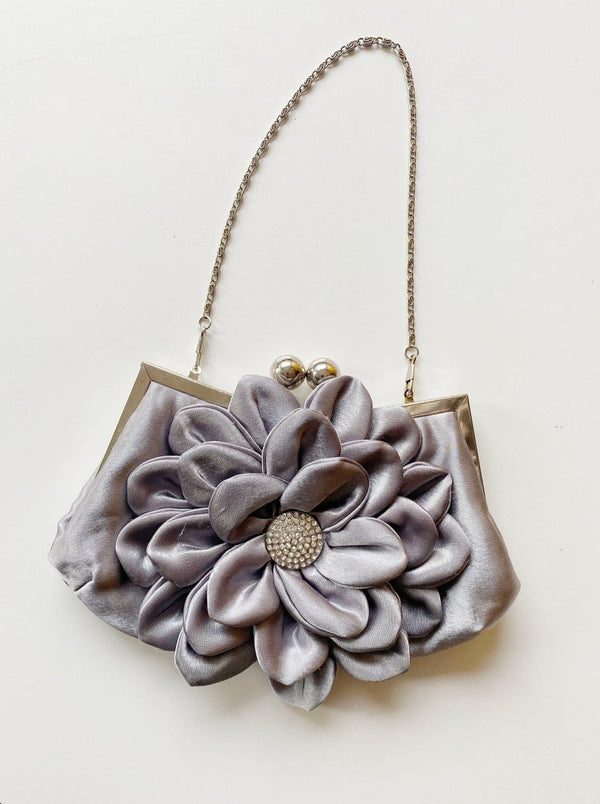 Gray floral diamante bag - WILDE