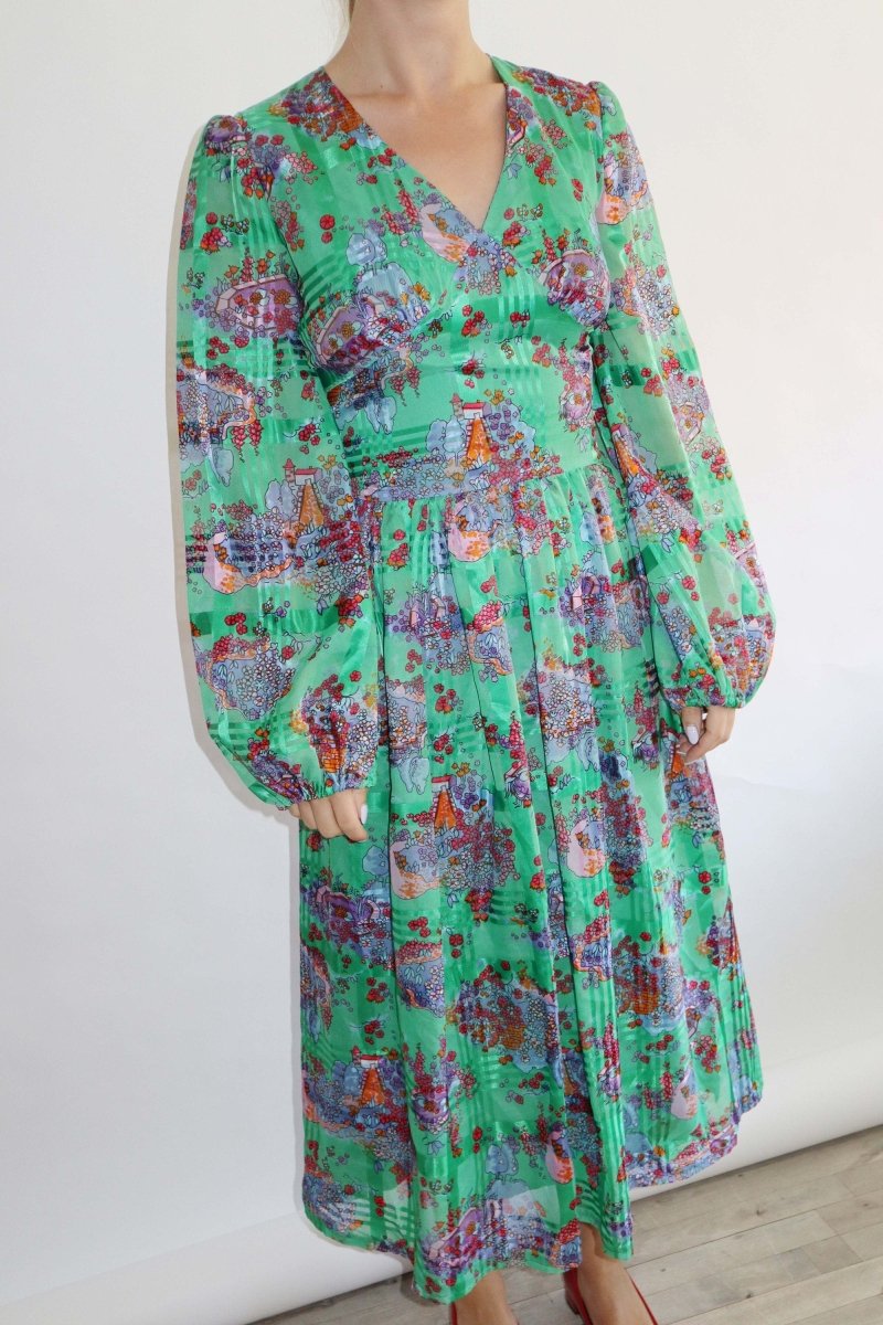 Green floral print dress - WILDE