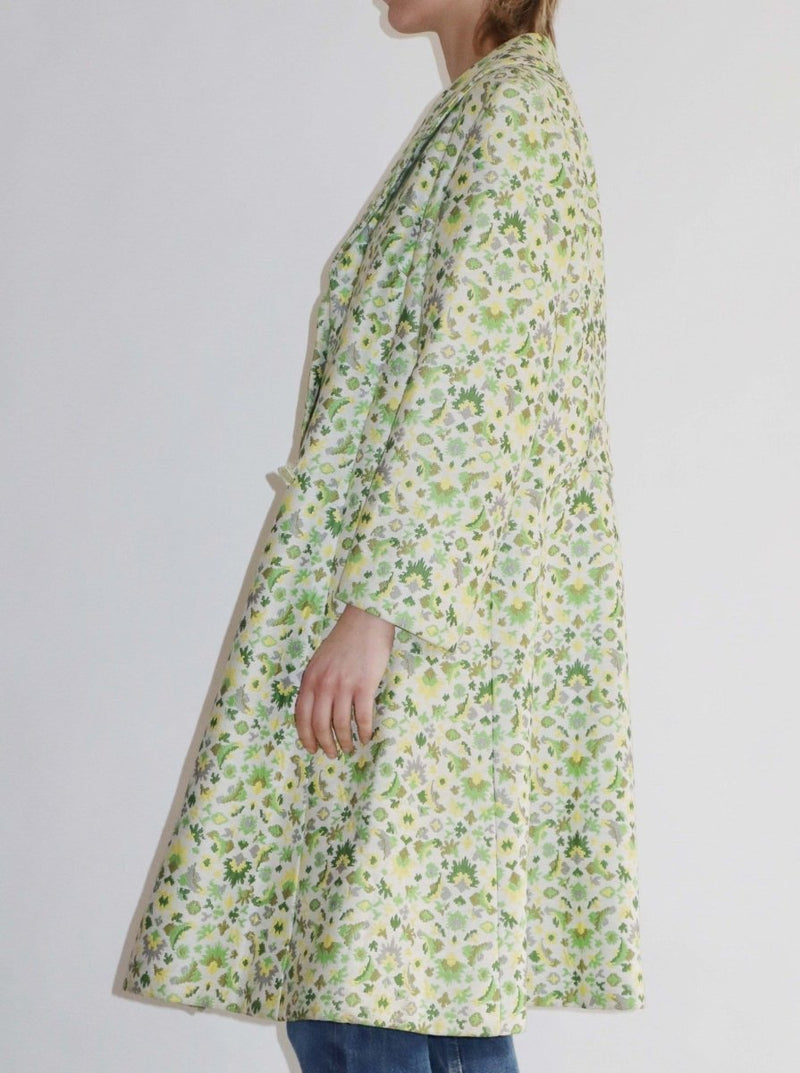 Green floral woven coat - WILDE