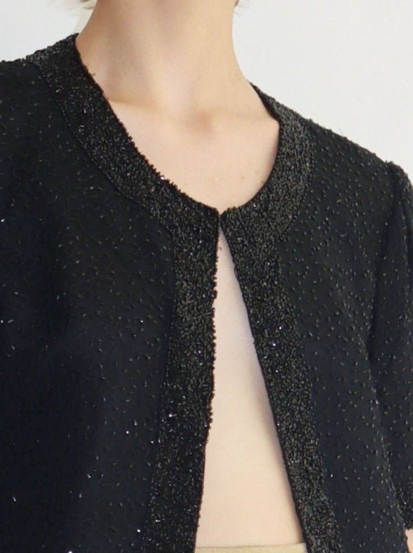 Hand beaded black blouse - WILDE