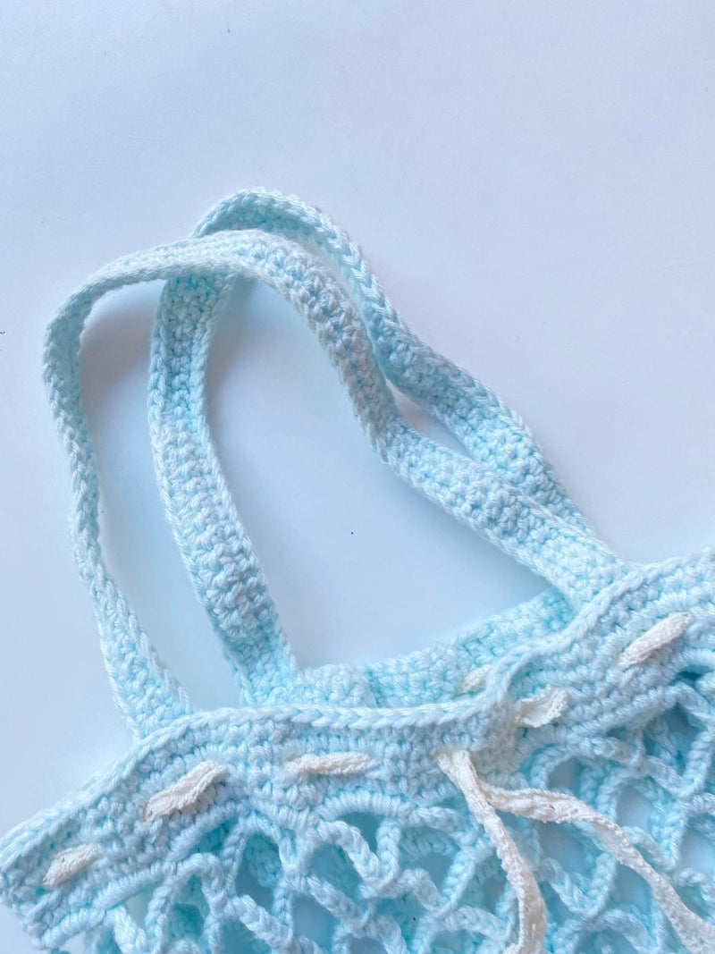 Hand knit cotton net bag - WILDE