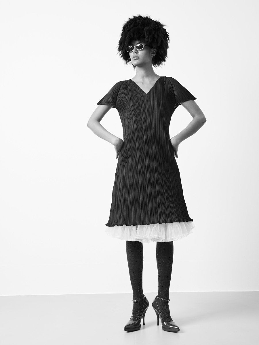 Issey Miyake black pleat dress - WILDE