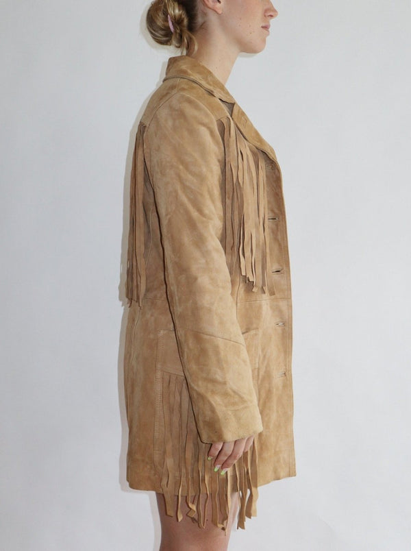 Leather tassel coat - WILDE