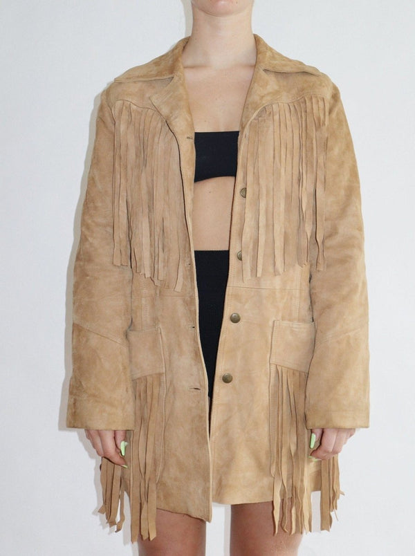Leather tassel coat - WILDE