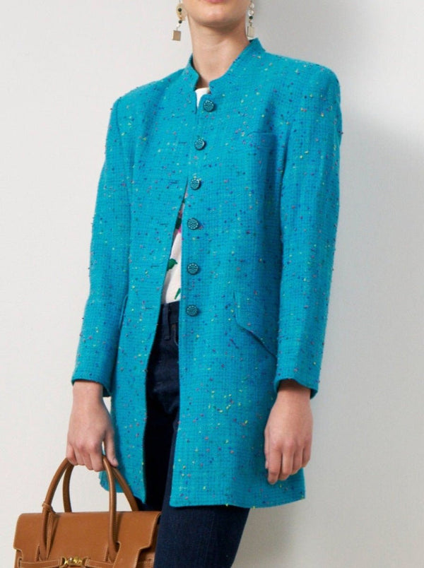 Louis Feraud blue wool coat - WILDE