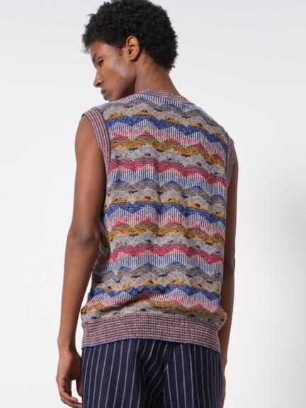 Missoni blue knit vest waistcoat - WILDE