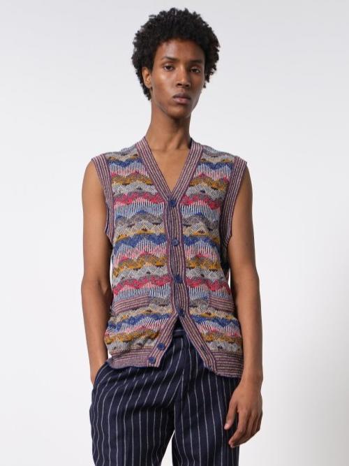 Missoni blue knit vest waistcoat - WILDE