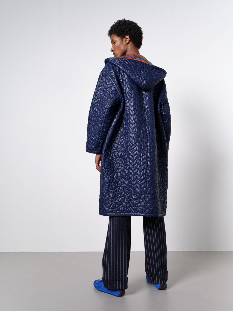 Missoni blue reversible mohair coat - WILDE