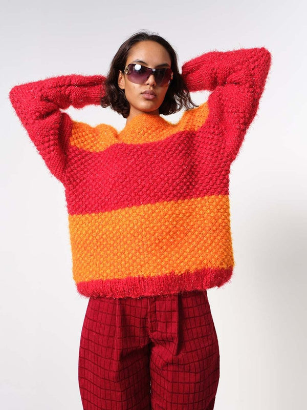 Orange thick wool sweater - WILDE