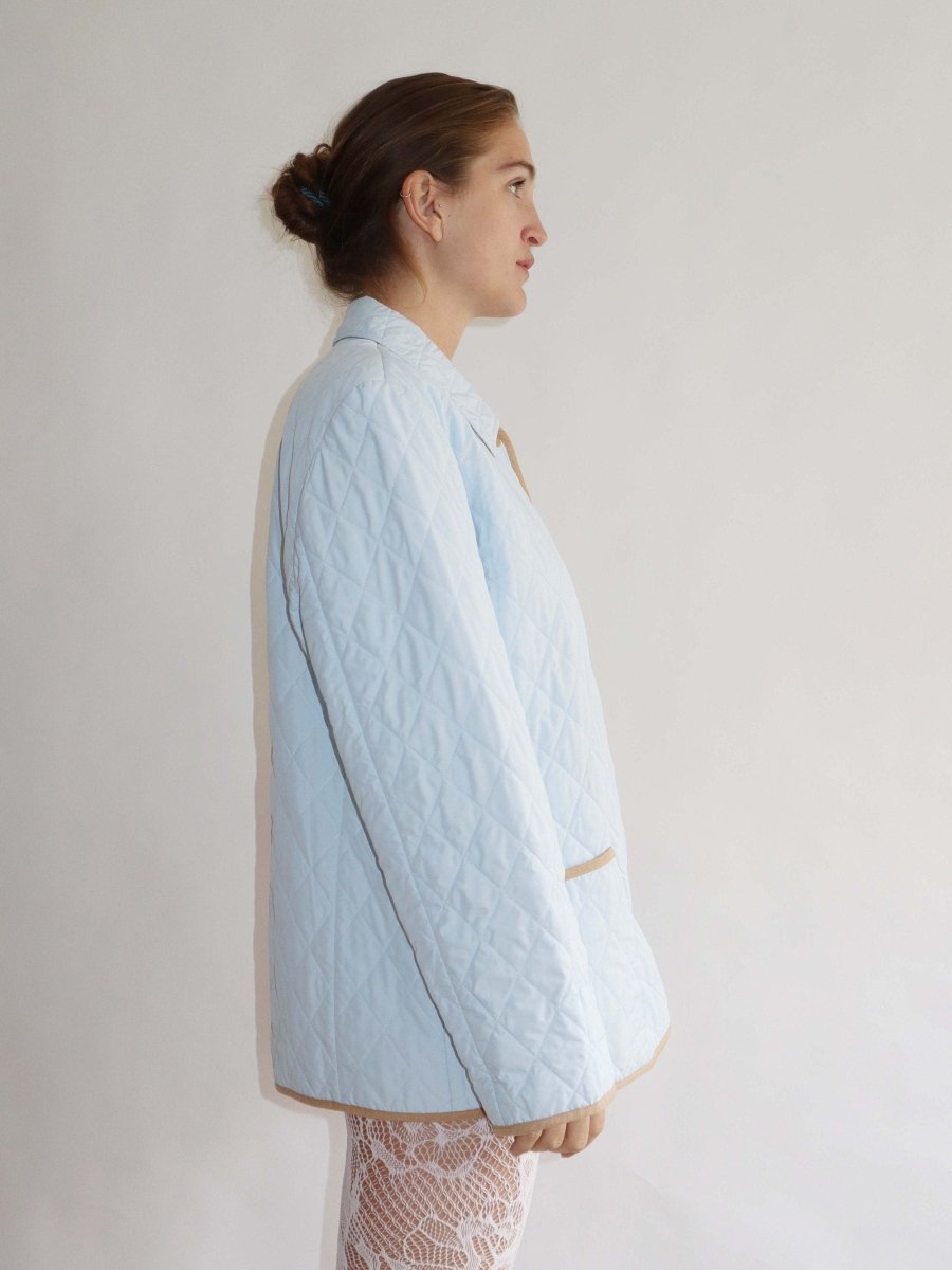 Pastel blue quilted jacket - WILDE
