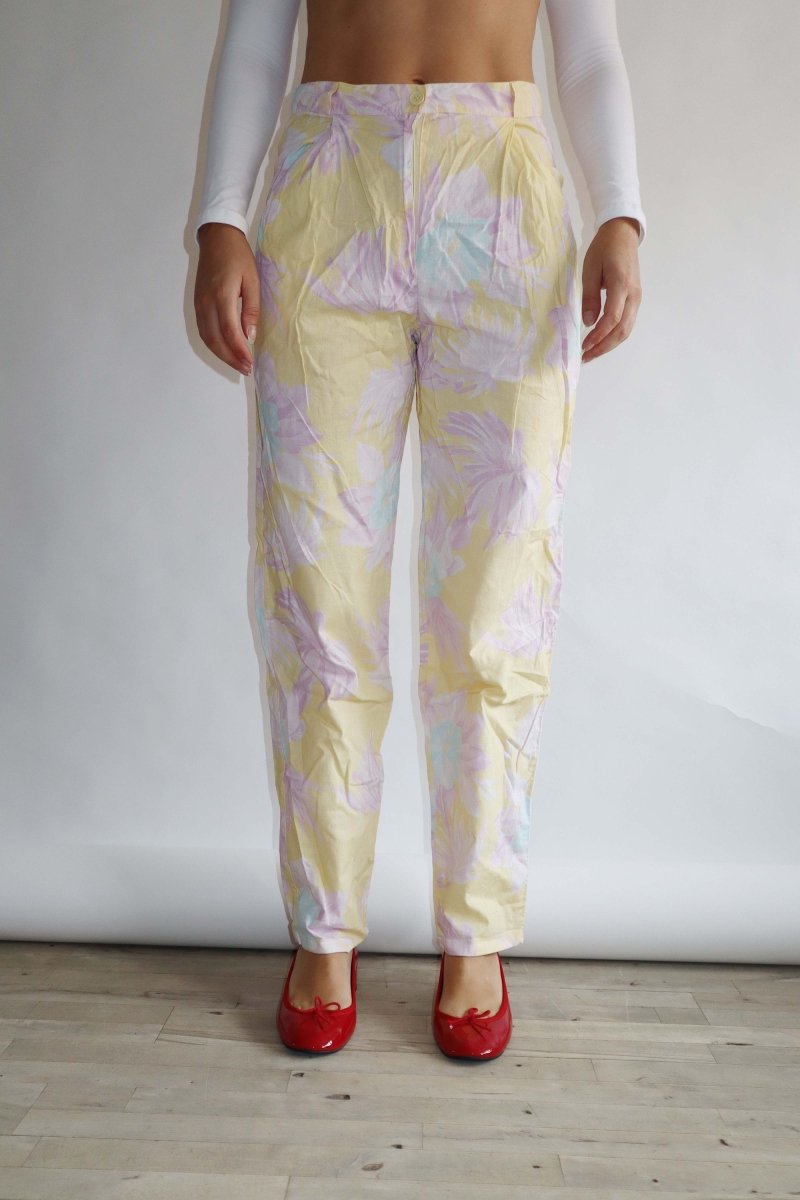 Pastel floral cotton pants - WILDE