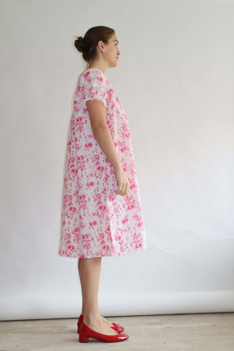 Pink floral crinkle summer dress - WILDE