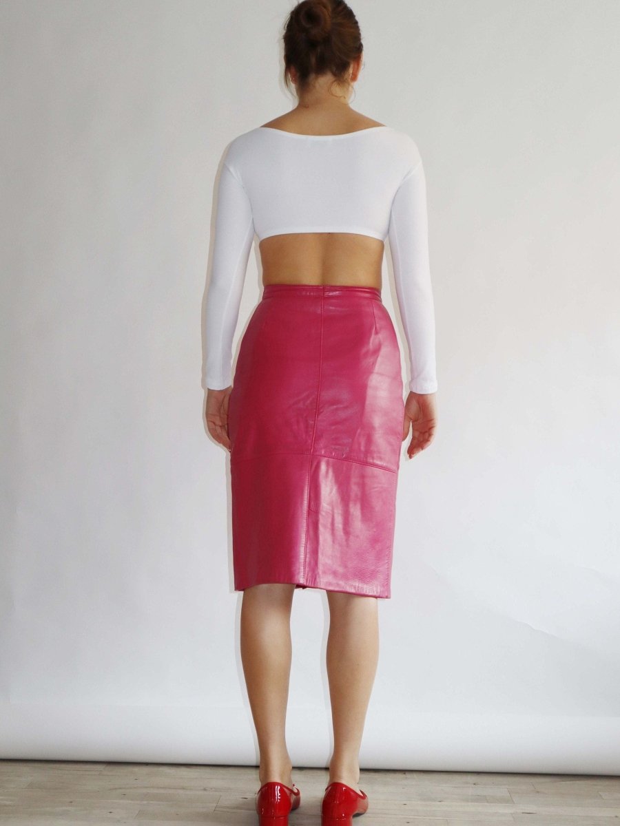 Pink premium leather skirt - WILDE