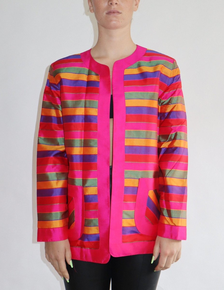 Pink raw silk jacket - WILDE