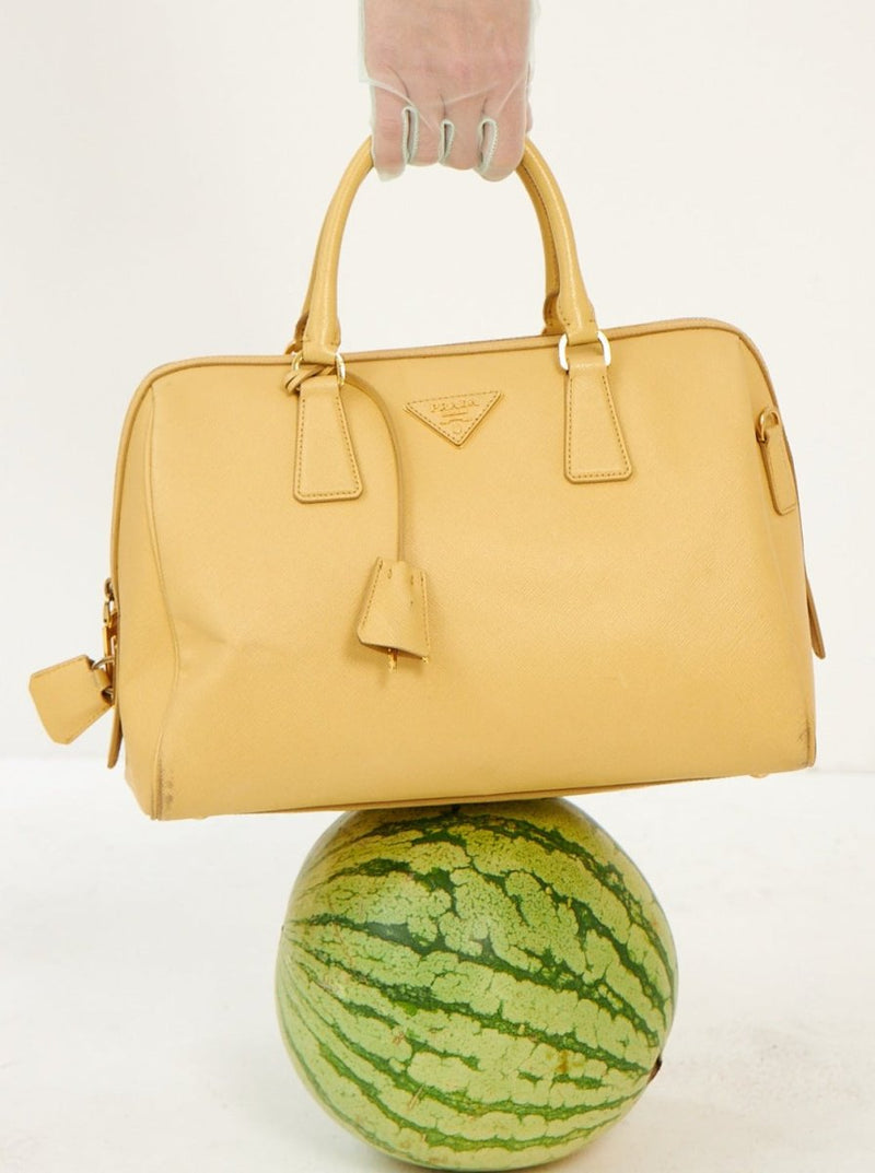 Prada Saffiano yellow handbag - WILDE