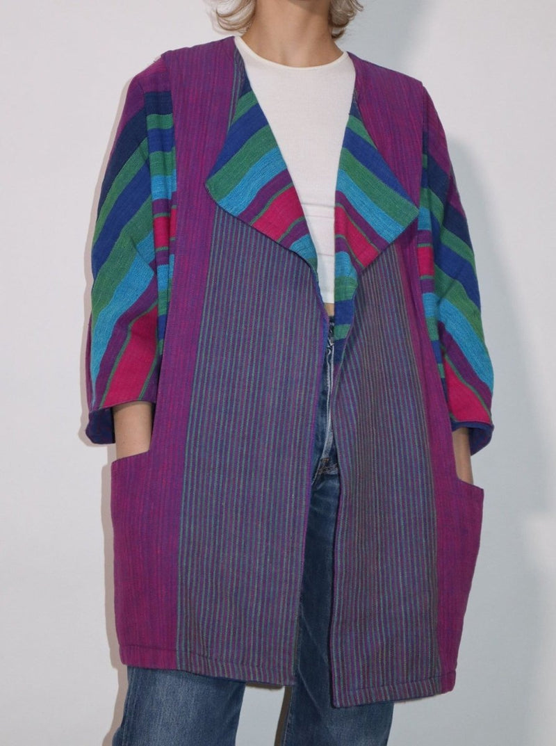 Purple striped coat - WILDE