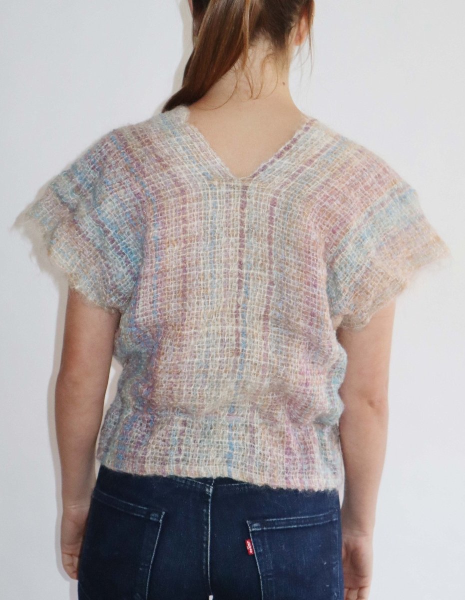 Rainbow hand knit top - WILDE