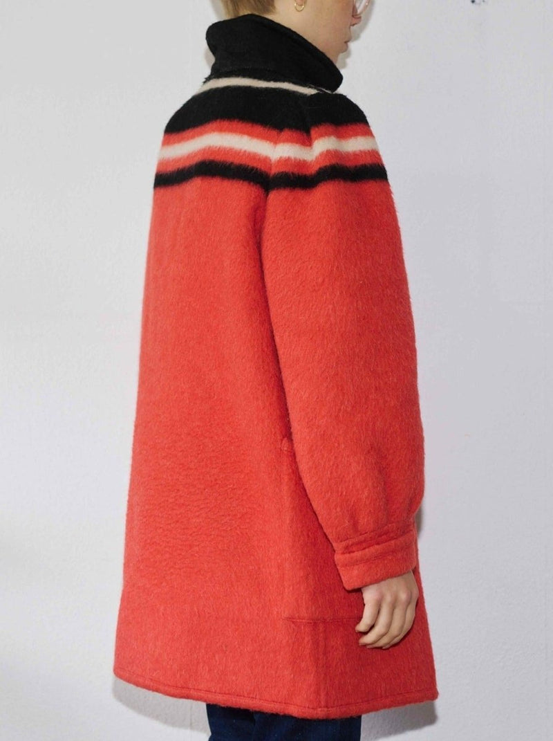 Red stripe wool coat - WILDE