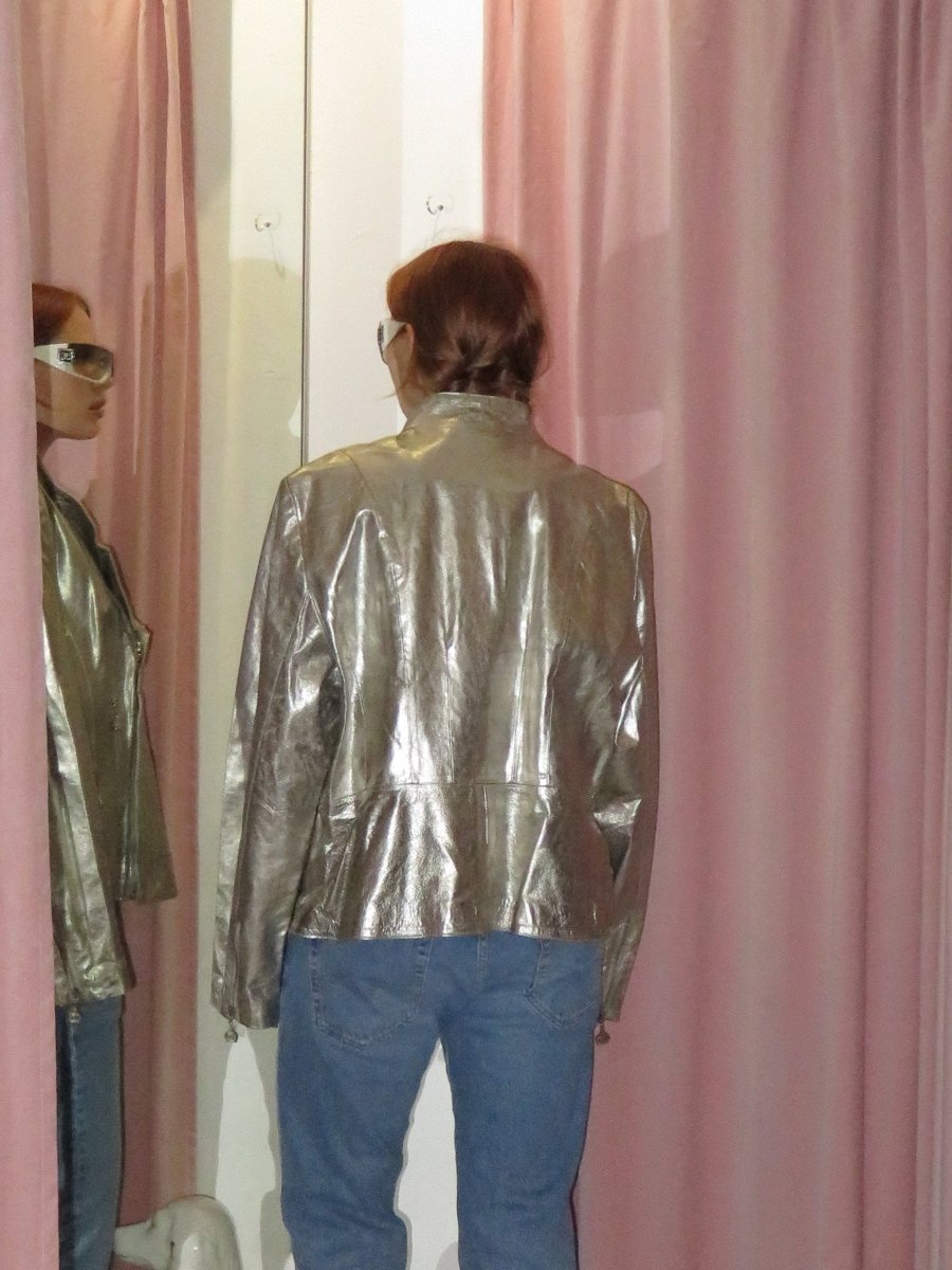 Silver leather jacket - WILDE