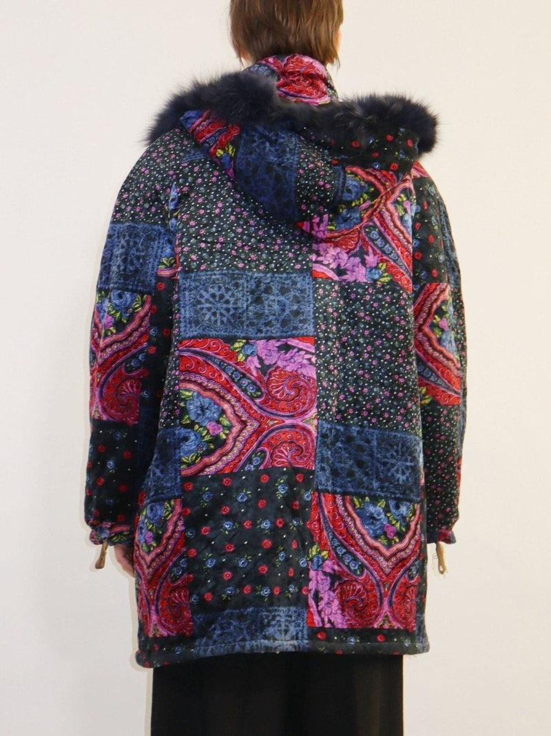 Velvet hooded coat - WILDE