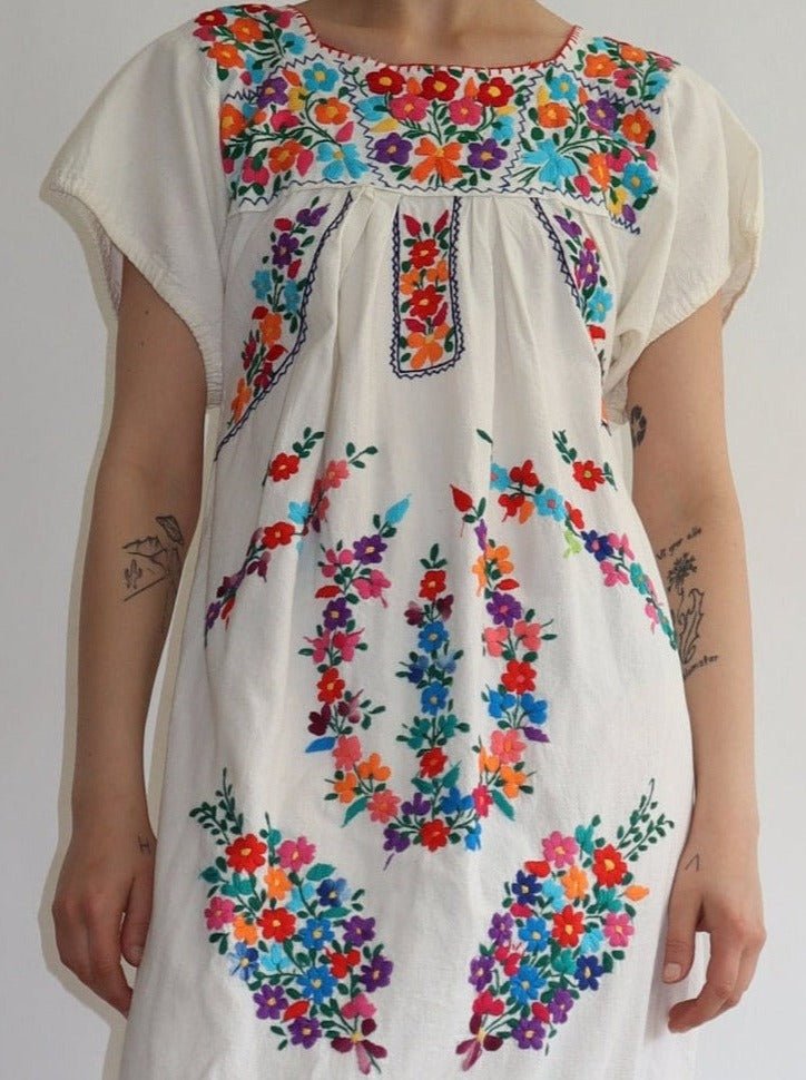 White embroidered floral dress - WILDE