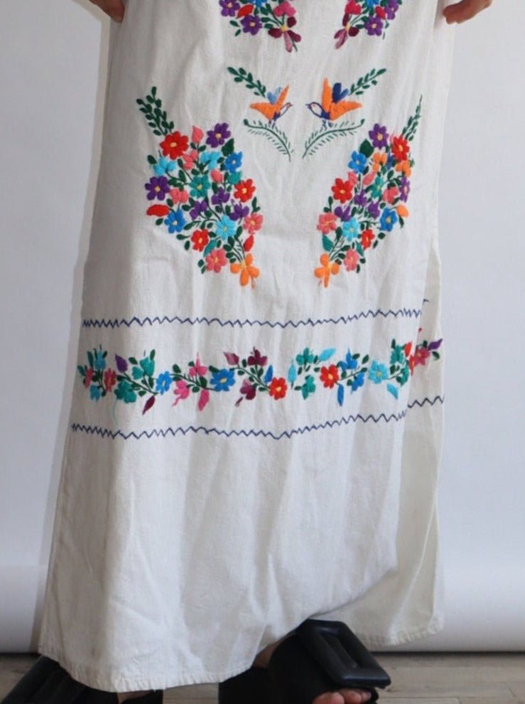 White embroidered floral dress - WILDE