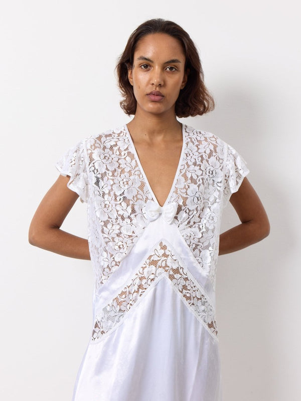 White lace bow dress - WILDE