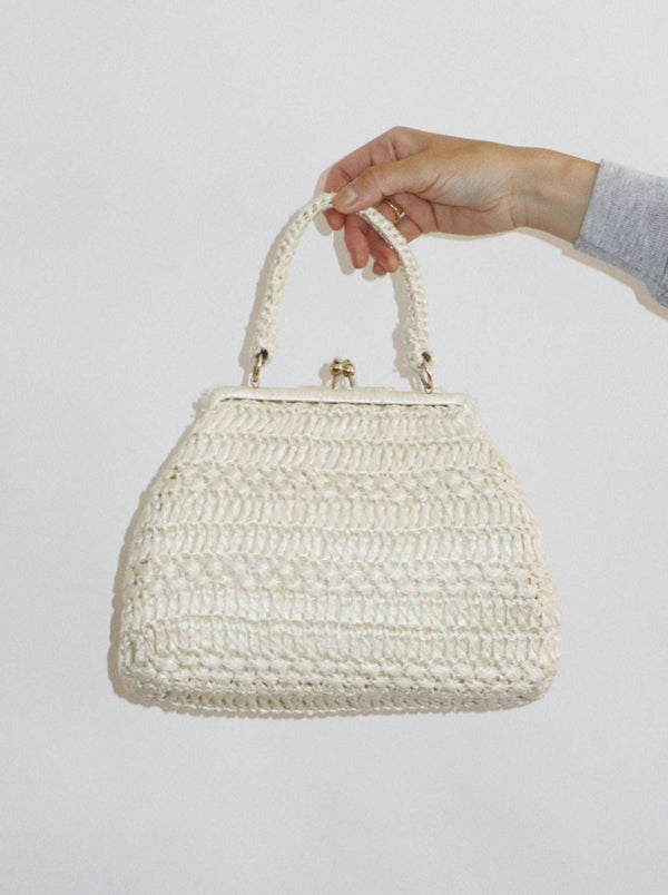White raffia handbag - WILDE